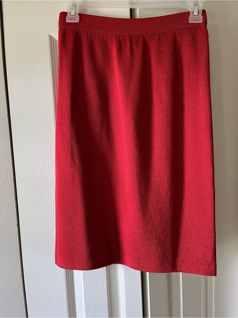 St. John Collection Classic Red Knit Skirt